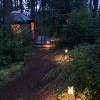 the yurt at night